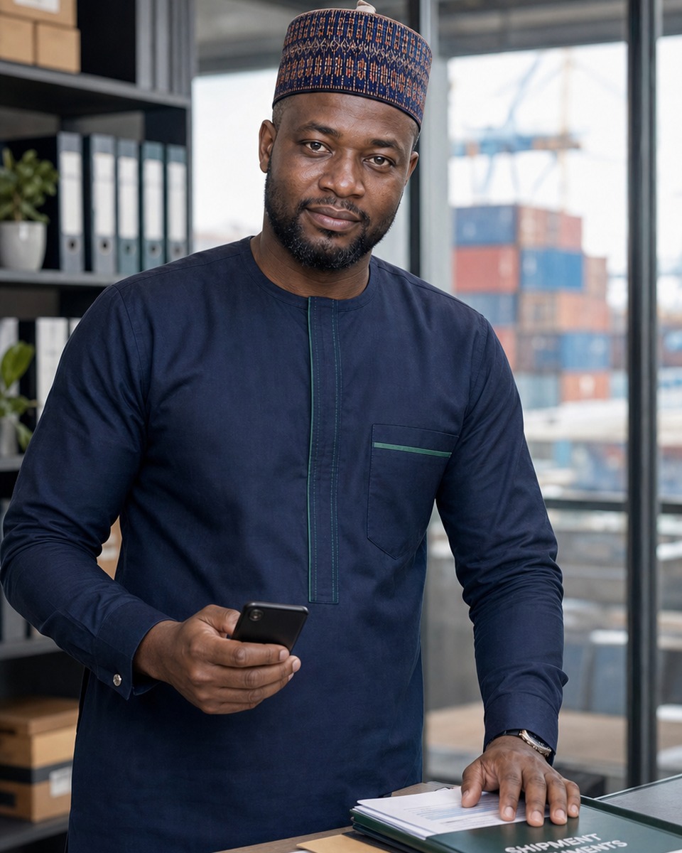 Musa, trading company owner in Nigeria, checking shipment payment status